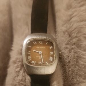 Waltham Silver and Brown Watch